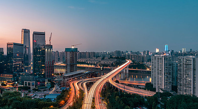 重庆嘉华大桥夜景全景风光