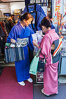 日本,本州,东京,浅草,女性,和服,买,传统,袜子