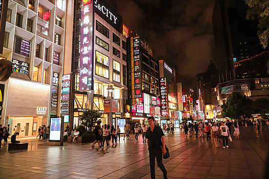 上海南京路步行街夜景