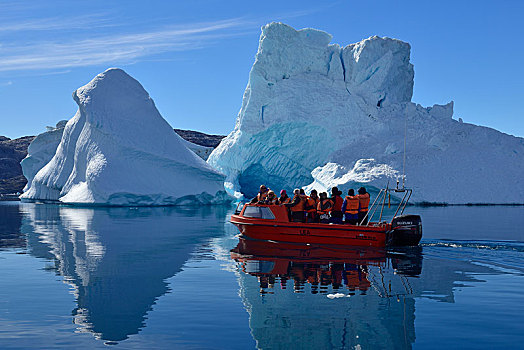 游船,巡航,冰山,峡湾,东方,格陵兰