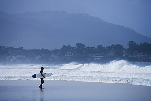 冲浪,海滩,加利福尼亚,美国