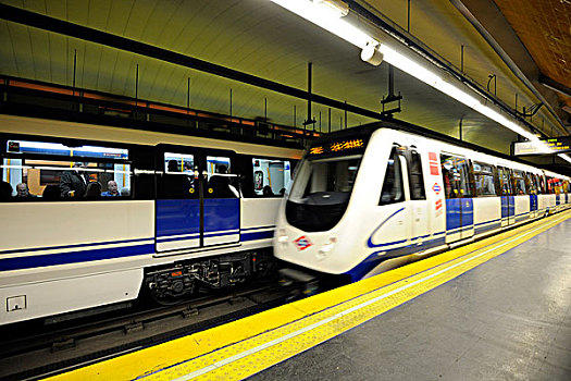 站台,火车,地铁站,马德里,西班牙,欧洲