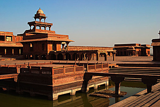 水塘,宫殿,胜利宫,北方邦,印度