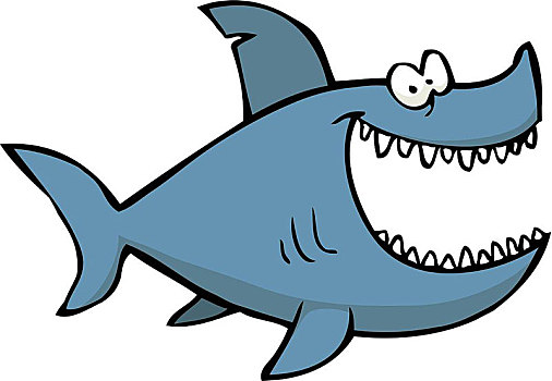 小,鲨鱼,白色背景,矢量,插画