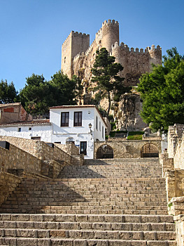 老,中世纪,阿尔曼萨,城堡,卡斯蒂利亚,拉曼查,西班牙