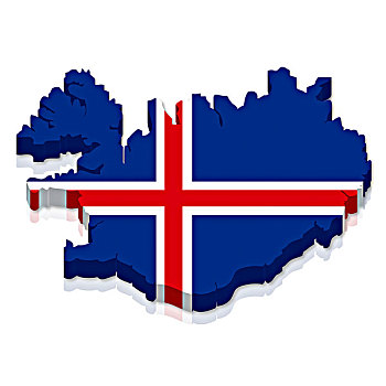 轮廓,旗帜,冰岛