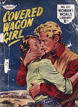 封面,篷车,女孩,20世纪50年代