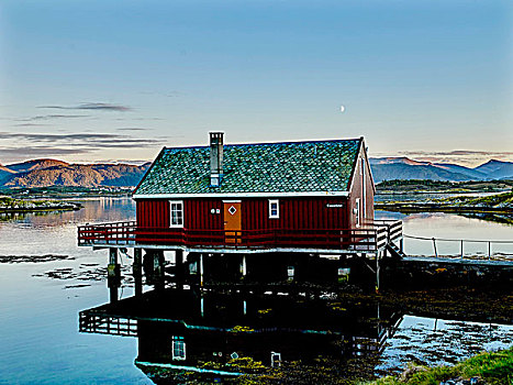 红房,挪威,风景