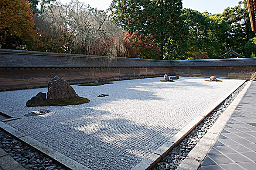 石头,花园,庙宇,京都,日本