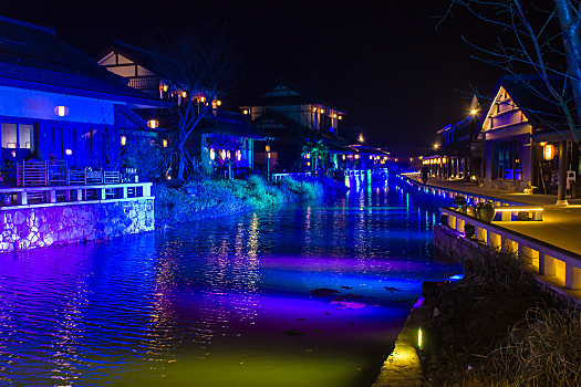 无锡拈花湾禅意小镇夜景