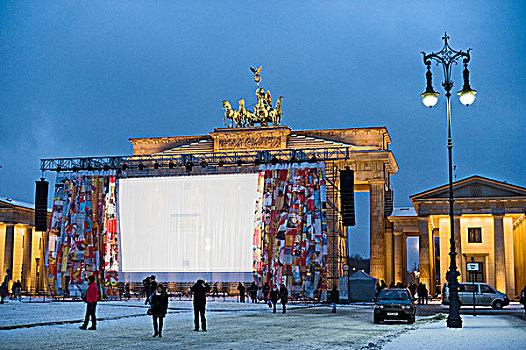 首映,倾斜,城市,柏林,国际,节日,勃兰登堡,大门,德国,欧洲