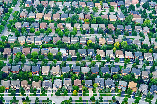 航拍,房子,住宅,风景,郊区,多伦多,安大略省,加拿大,俯视