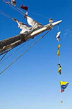 信号,旗帜,悬挂,帆船