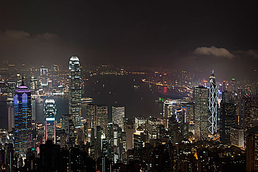 香港,中国,香港岛,夜晚,城市