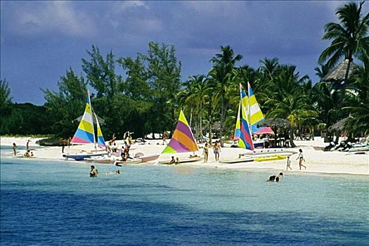 彩色,游艇,风景,海岸,金银岛,巴哈马