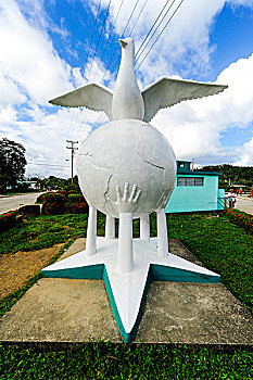 雕塑,平和,鸽子,巴拉科阿,古巴
