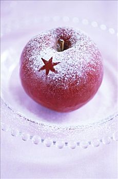 圣诞节,苹果,糖粉,装饰