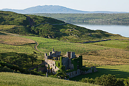 克利夫登,城堡,靠近,康纳玛拉,戈尔韦郡,爱尔兰