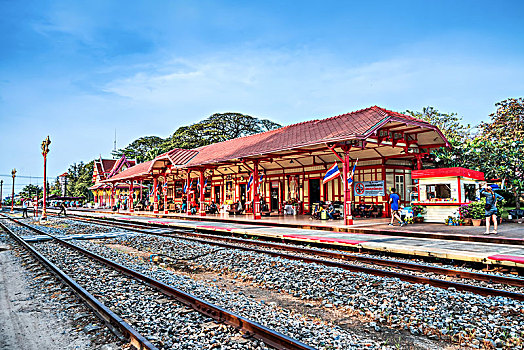 泰国,华欣,华欣火车站,月台,hua,hin