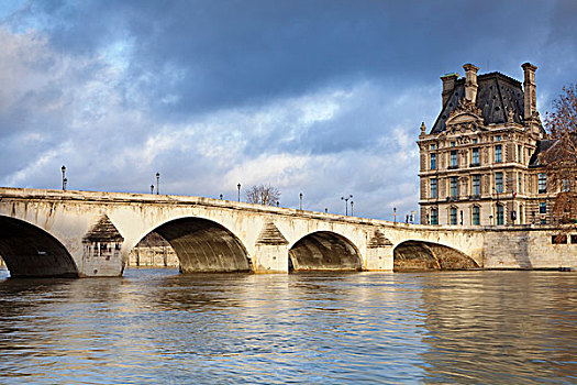 桥,皇家,卢浮宫,巴黎,区域,法兰西岛,法国,欧洲