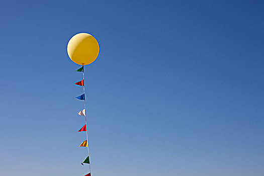 黄色,气球,空中