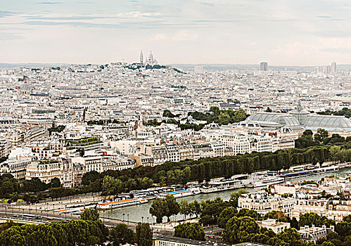 上面,埃菲尔铁塔,巴黎,法国,蒙马特尔