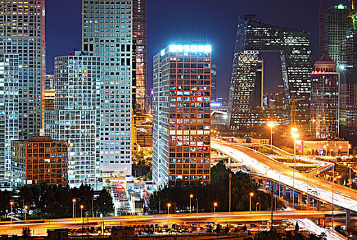 北京cbd建筑夜景