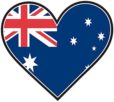 澳大利亚,心形,旗帜