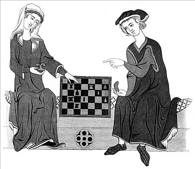 玩,下棋,13世纪