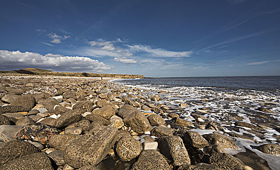 水,洗涤,岩石上,海岸,泰恩-威尔,英格兰