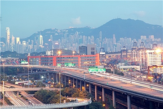 香港,桥,运输,容器,码头