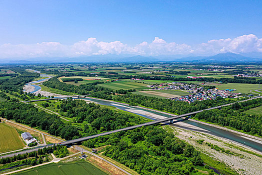 航拍,北海道,日本