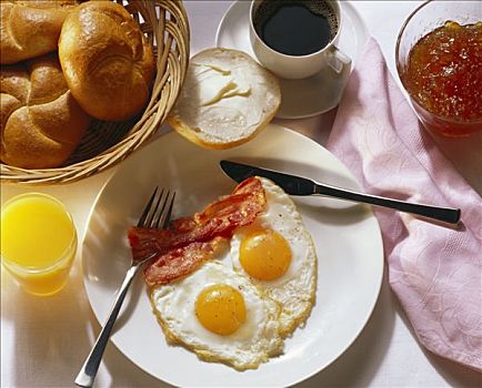 早餐,熏肉,蛋