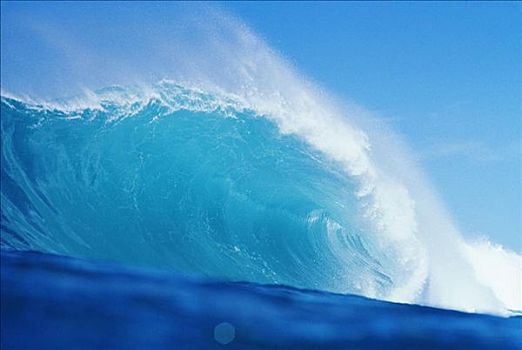 夏威夷,大,卷曲,蓝色,海岸线