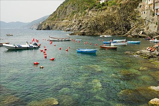 船,海中,五渔村国家公园,里奥马焦雷,五渔村,拉斯佩齐亚,利古里亚,意大利