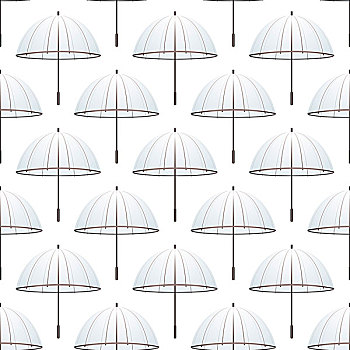 透明,伞,收集,无缝,砖瓦,背景