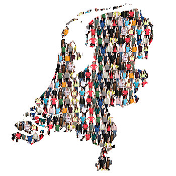 荷兰,地图,人,群体,多元文化