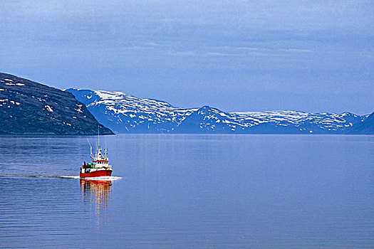 挪威,靠近,特罗姆瑟,渔船