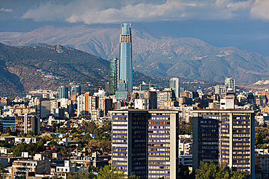 智利,圣地亚哥,城市风光,奶奶,黄昏