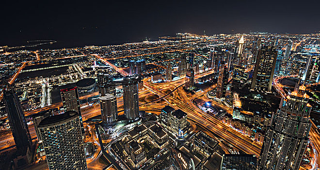 迪拜城市夜景