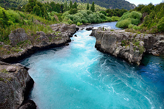 青绿色,水,峡谷,区域,拉各斯,巴塔哥尼亚,智利,南美