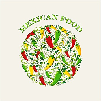 墨西哥美食,概念,插画,背景
