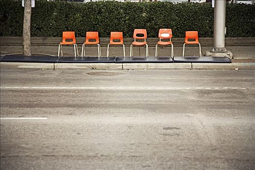 椅子,人行道,卡尔加里,艾伯塔省,加拿大