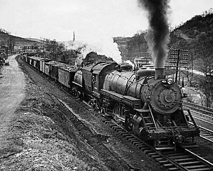 煤炭列车,轨道,巴尔的摩,俄亥俄,铁路,西维吉尼亚,美国