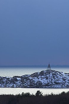 斯堪的纳维亚,瑞典,航行,岩石上