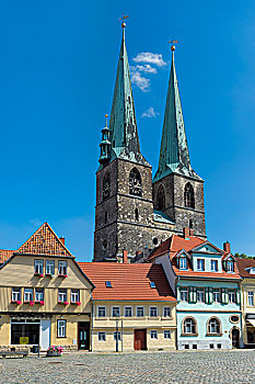 教堂,世界遗产,奎德琳堡,哈尔茨山,萨克森安哈尔特,德国,欧洲