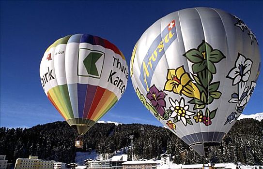 热气球,格劳宾登州,瑞士