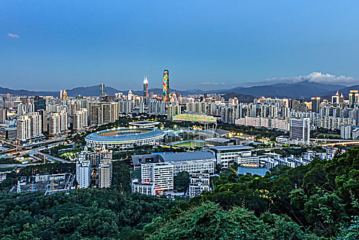 深圳罗湖夜景城市天际线