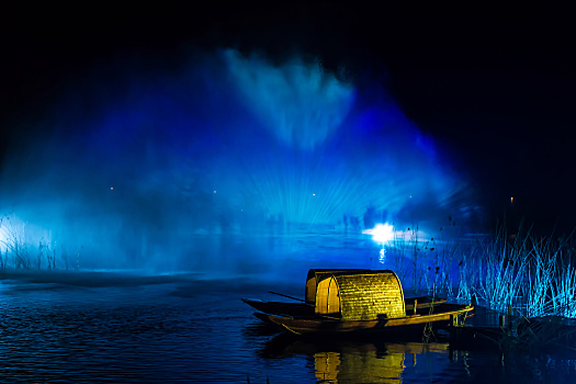 无锡拈花湾禅意小镇夜景