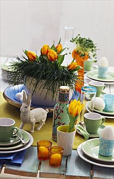 桌子,复活节,杯子,蛋
